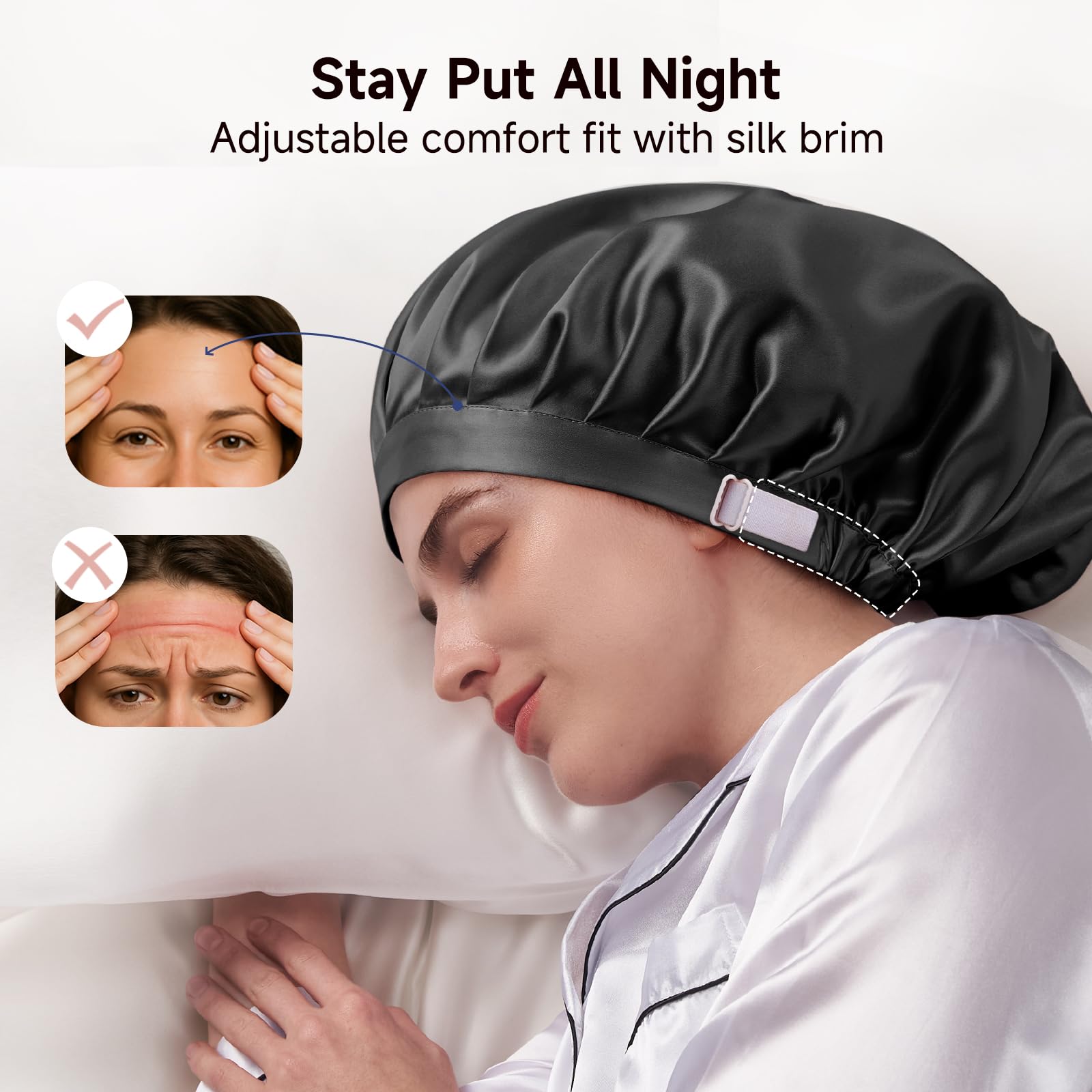 Kaome interior view showing roomy lining that accommodates thick hair