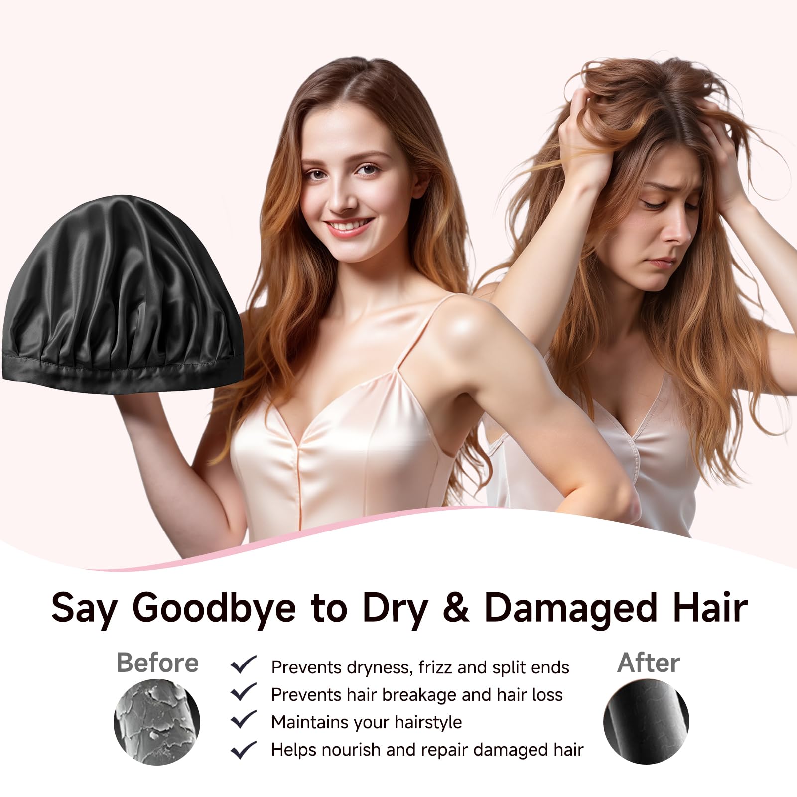 Kaome bonnet held by hand to show large 13-inch size and roomy fit