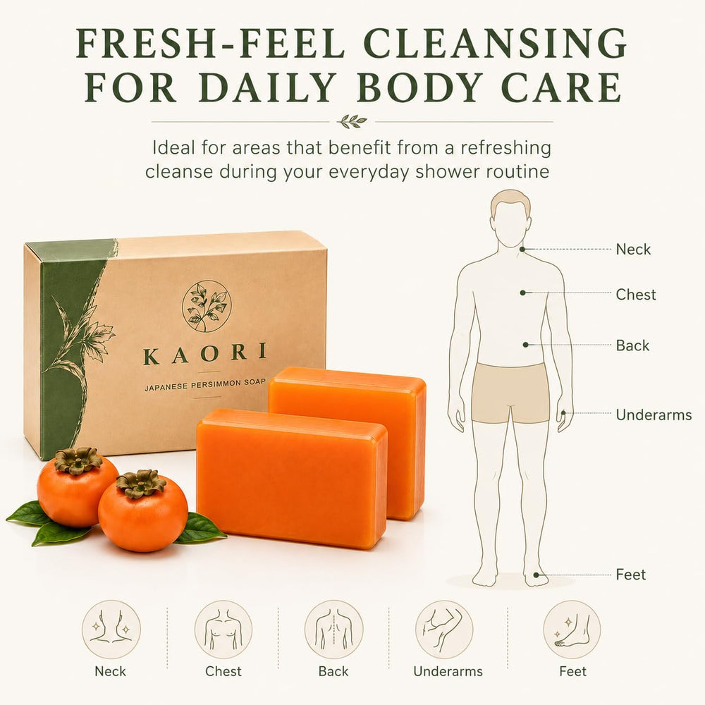 Kaori Bloom lather on hand demonstrating rich foam for cleansing