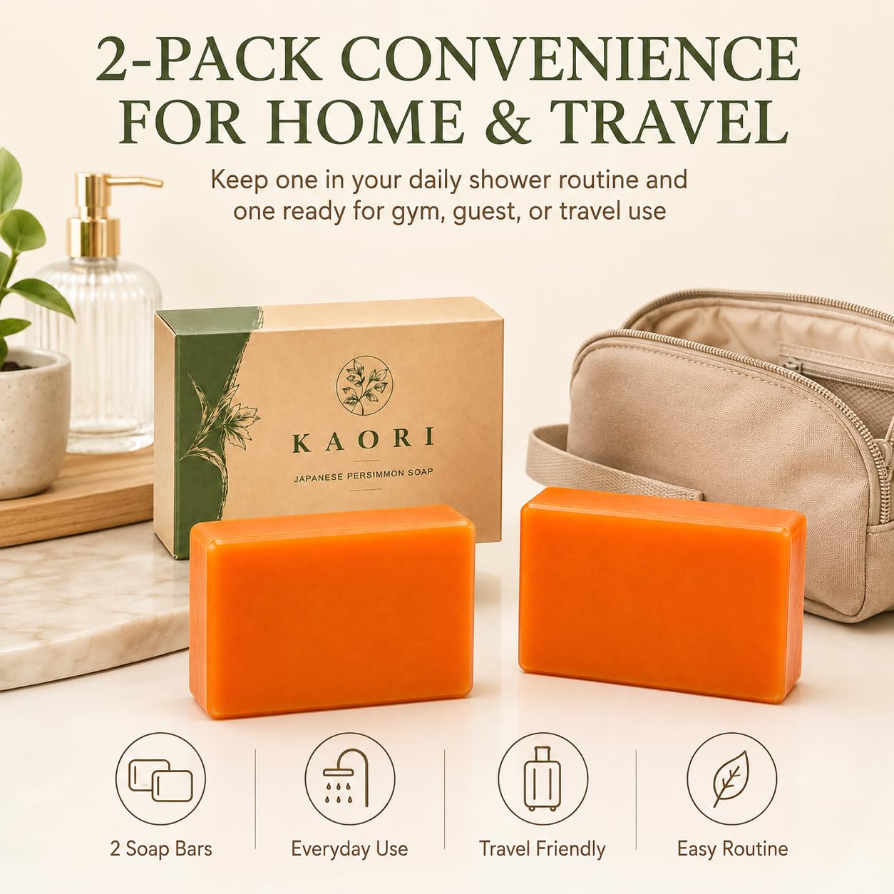 Kaori Bloom applying lather to underarm showing odor-control benefit