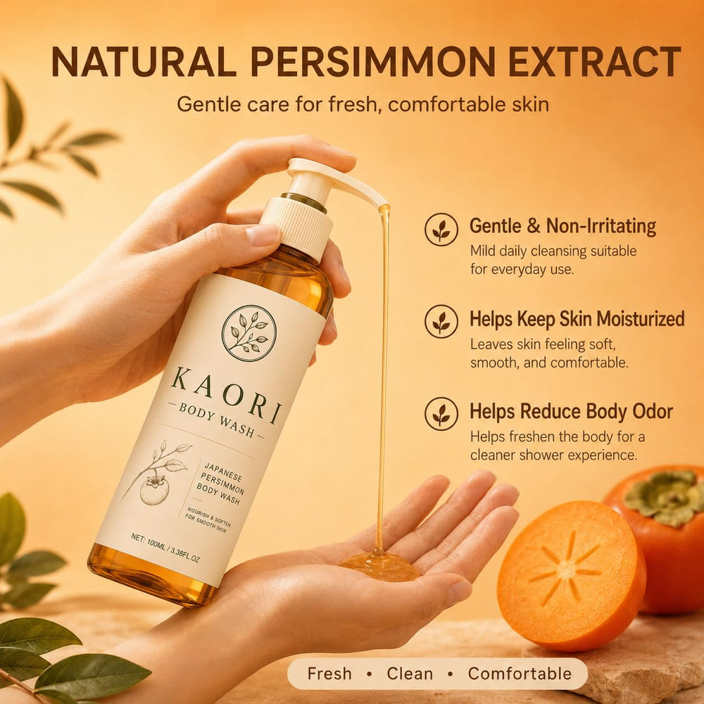 Kaori Body Wash creamy texture close-up illustrating rich lather benefit