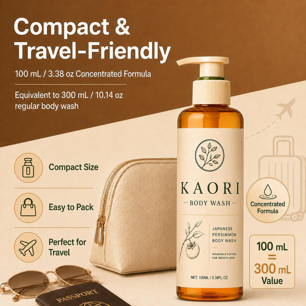Kaori Body Wash lather on foot showing effective cleansing benefit