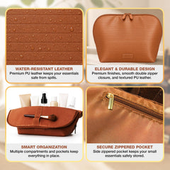 KAPHERS ribbed PU leather texture protecting contents and easy to clean