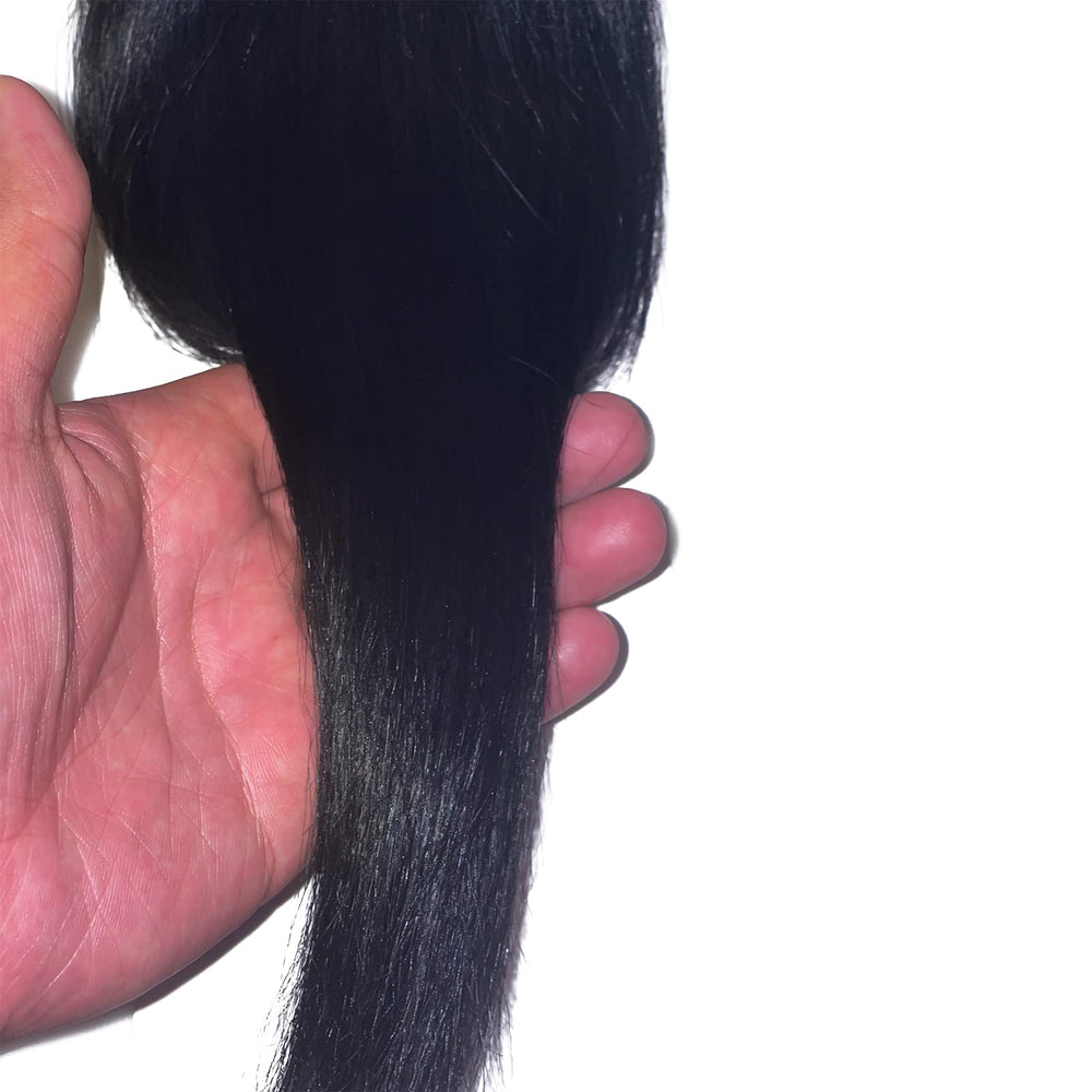 KARA HAIR FASHIONISTA model wearing 12" install illustrating natural look and easy styling