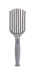 KareCo front view gray brush showing compact detangling design and travel convenience