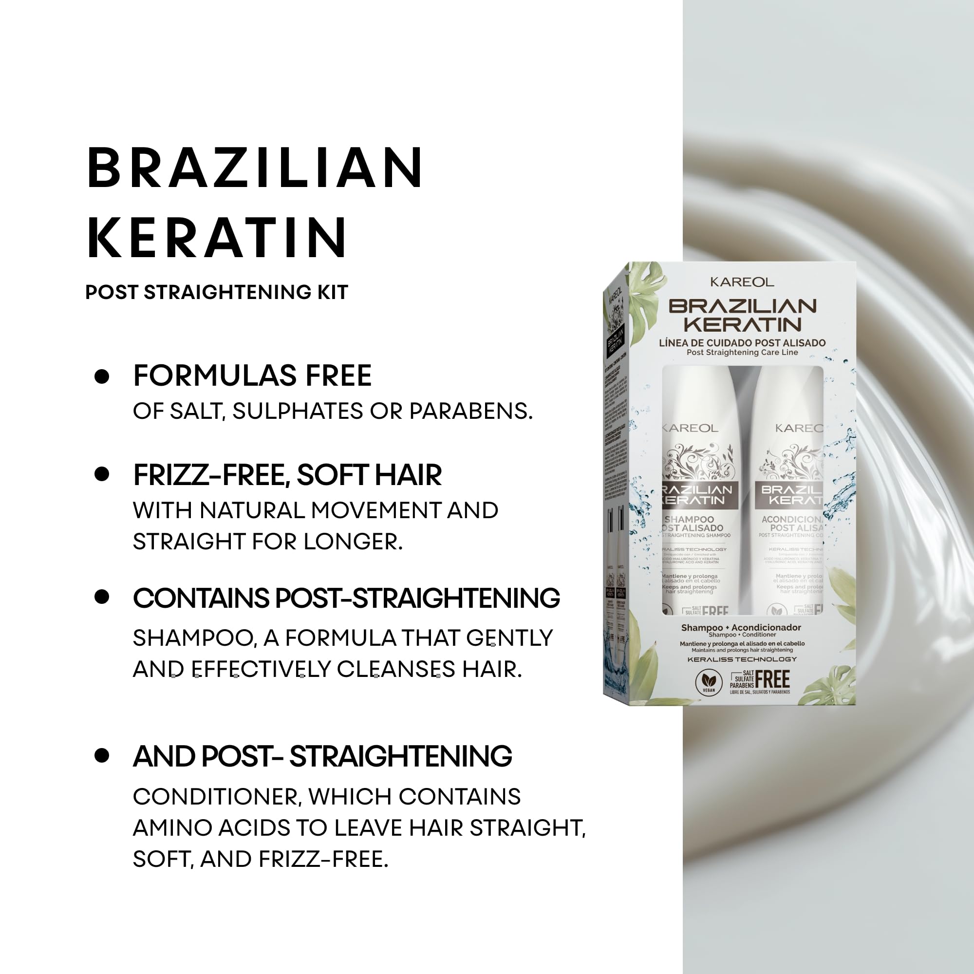 Kareol conditioner silky cream detail conveying smooth detangling effect
