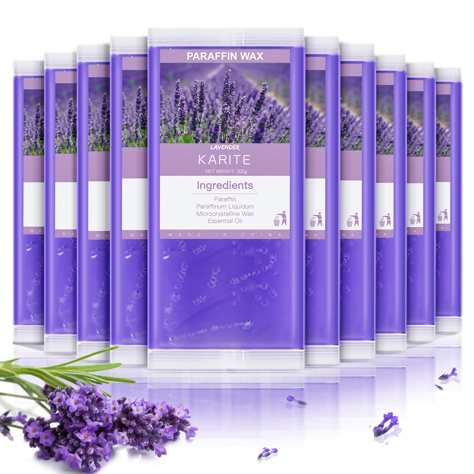 KARITE front packaging showing lavender wax refills and clear labeling for easy selection