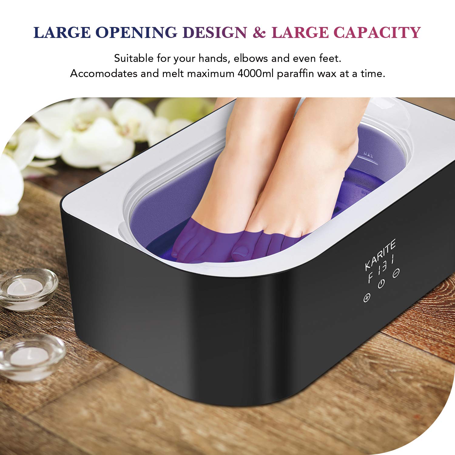 KARITE packs next to a ruler to show size and portion control for multiple treatments