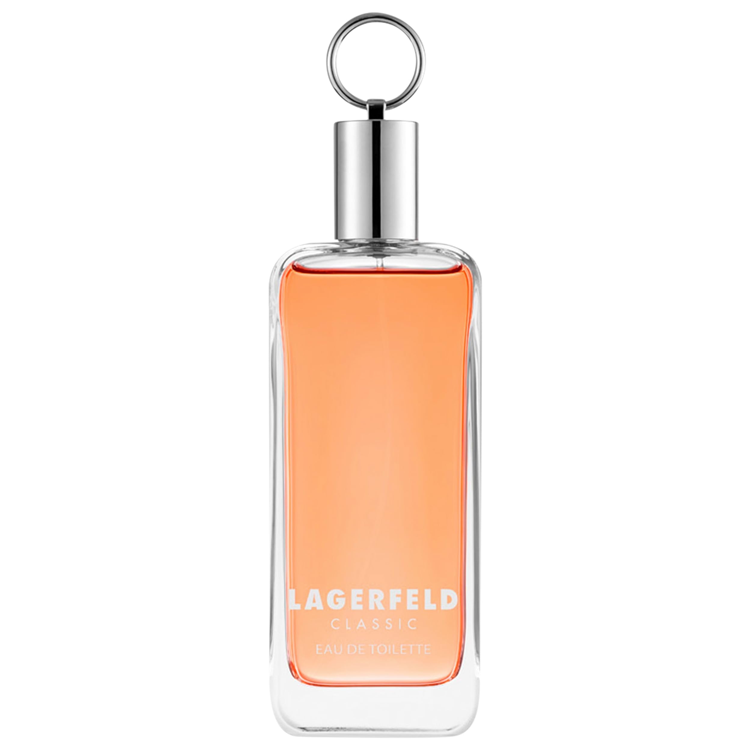 Karl Lagerfeld being sprayed on wrist demonstrating easy daily application