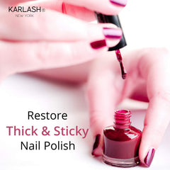 karlash thinning polish in bottle illustrating smoother brush flow and coverage