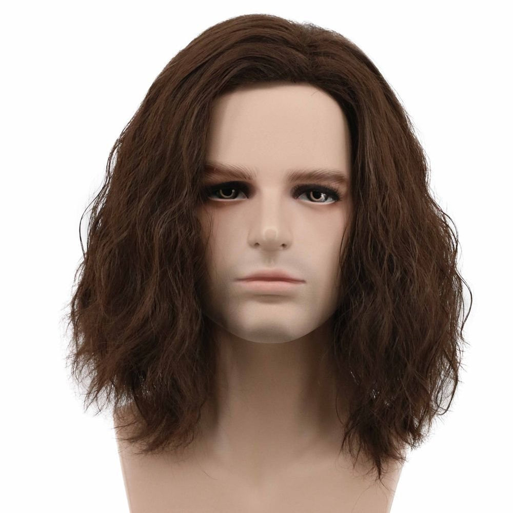 karlery front view short curly brown wig showing natural style and coverage