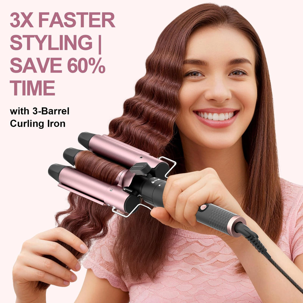 Karrong tapered wand forming tight spiral curls for defined styling