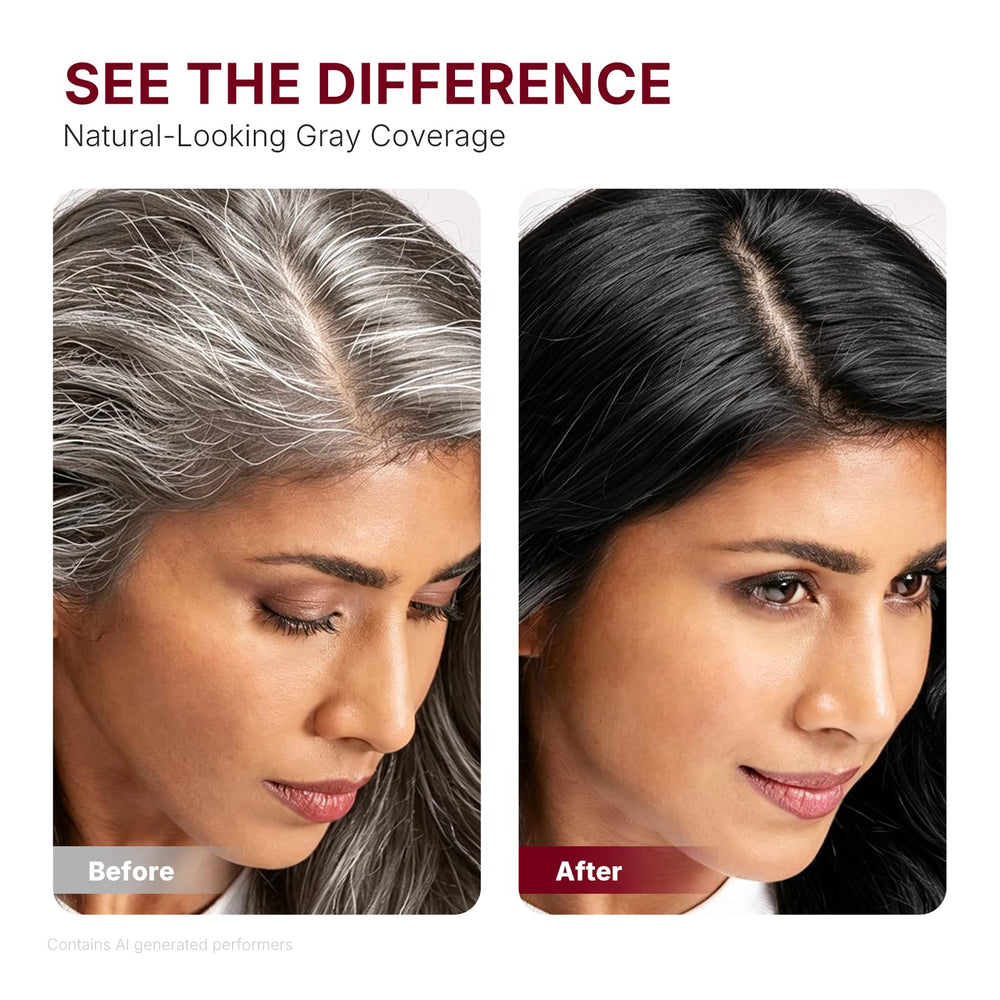 Karseell being combed into roots demonstrating quick touch-up benefit