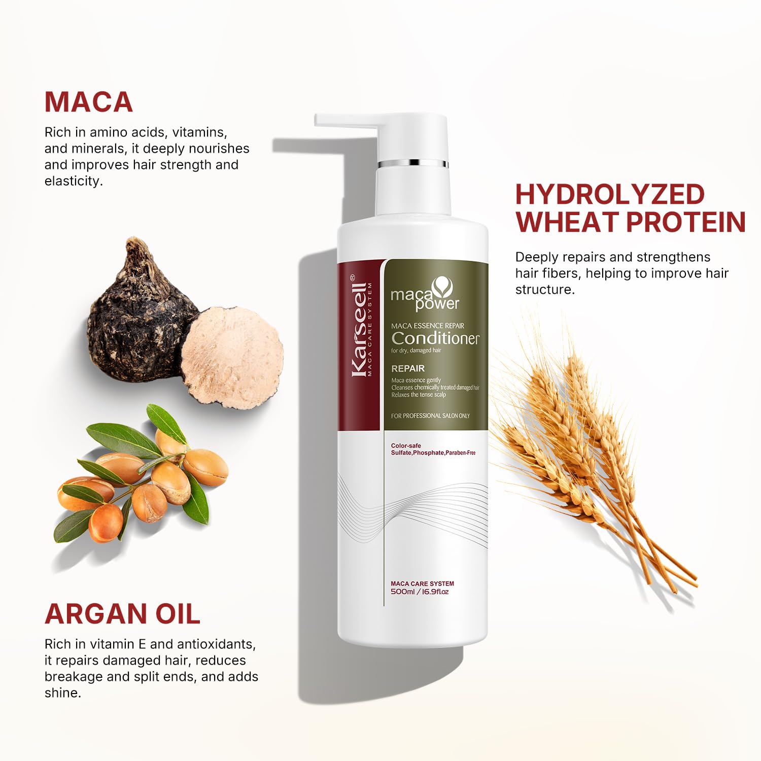 Karseell back label with ingredients and directions for safe use