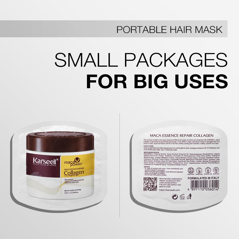Karseell before and after hair showing reduced frizz and improved gloss