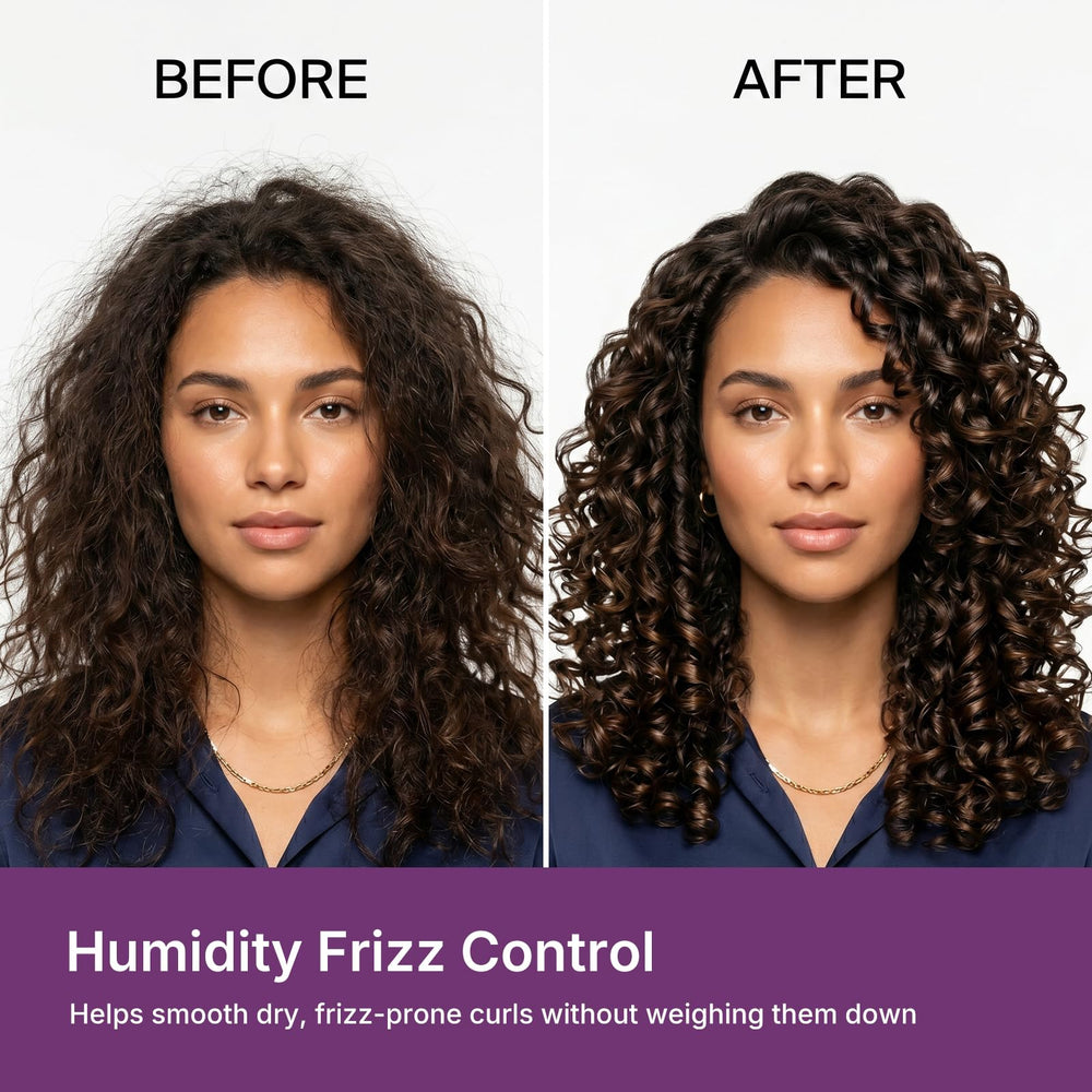 Karseell before and after showing reduced frizz and enhanced curls