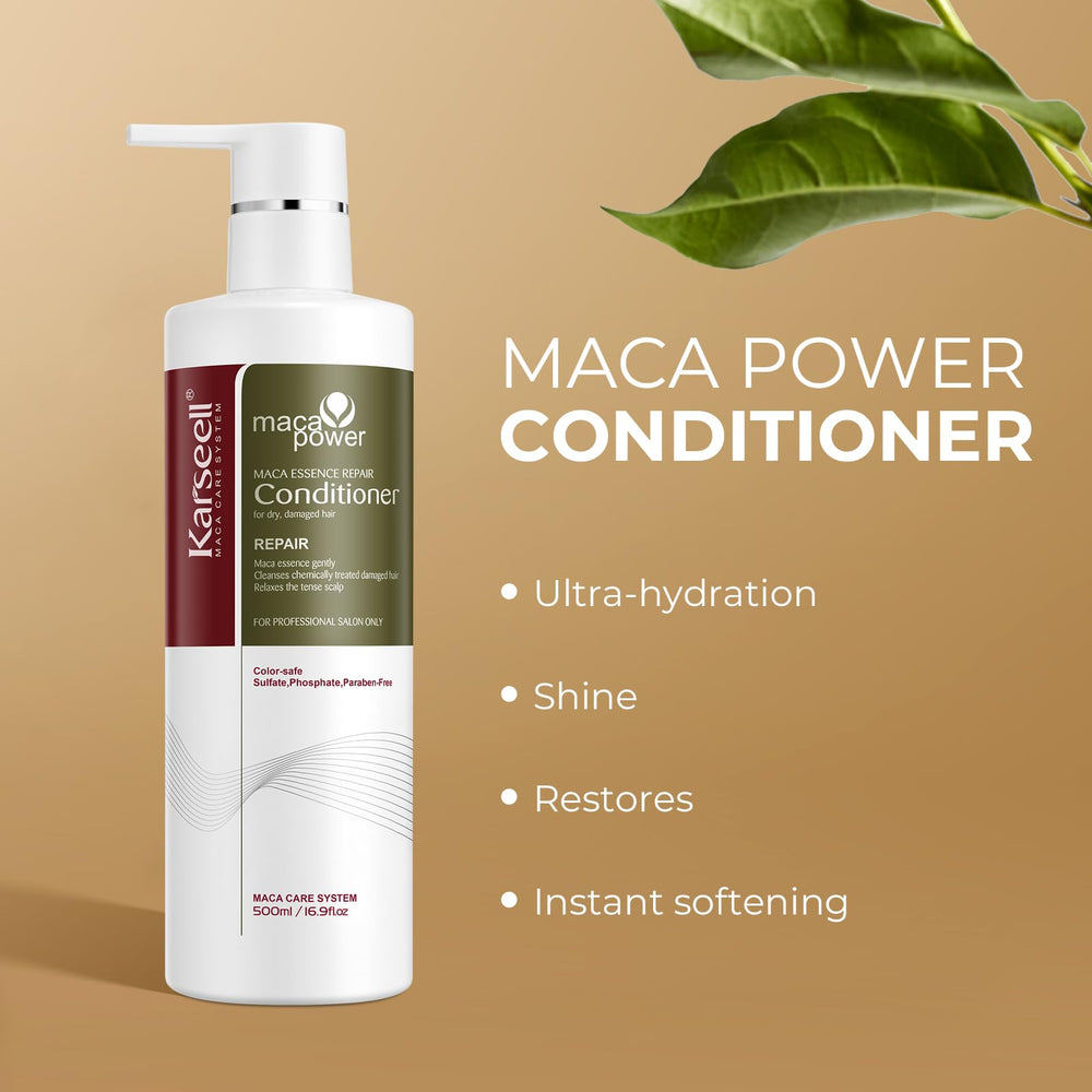 Karseell conditioner applied in hair showing detangling and softer texture