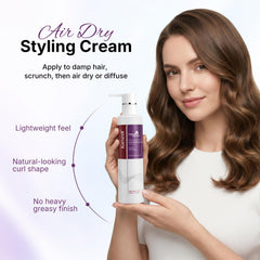 Karseell cream being applied to damp curls for improved definition