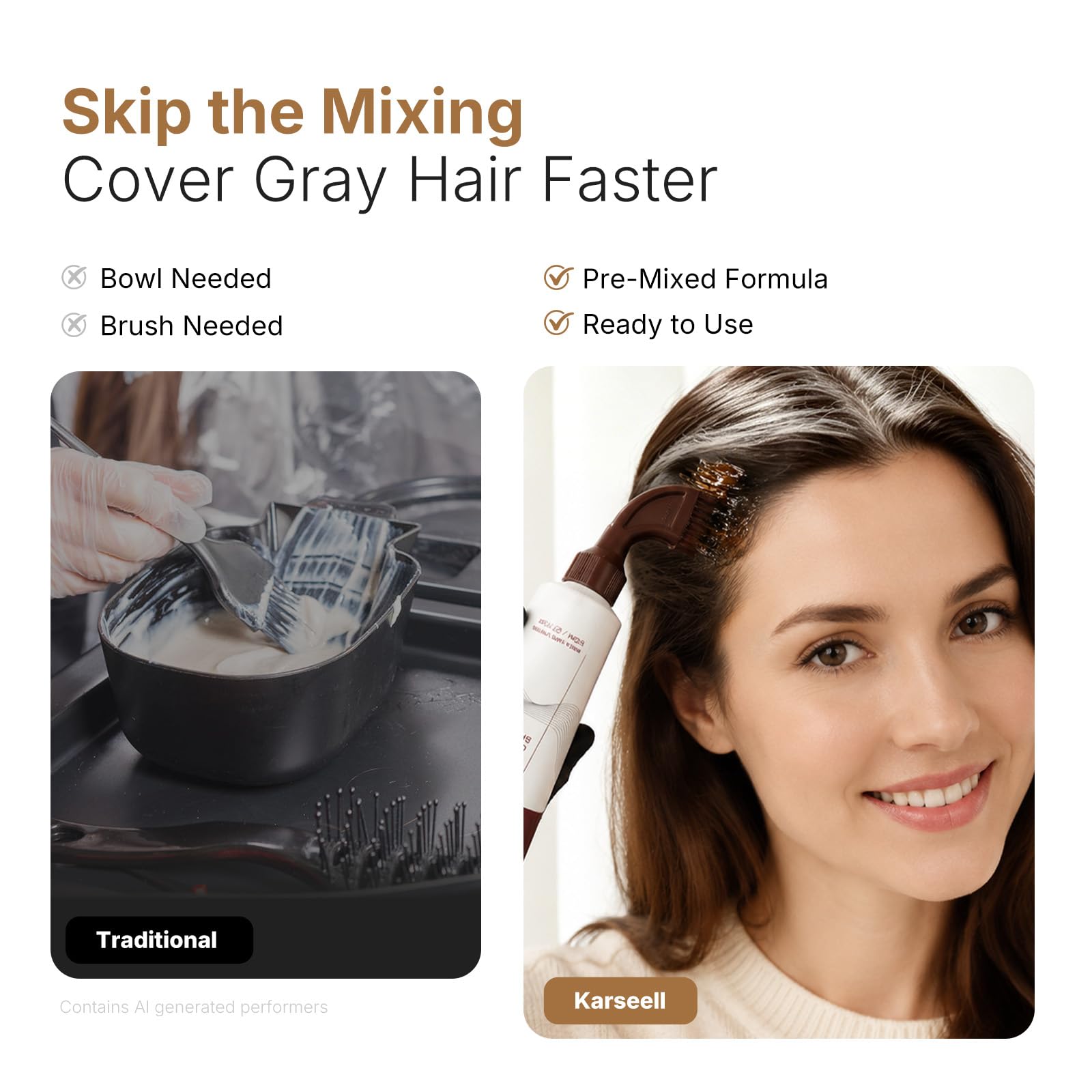 Karseell dye texture drop showing creamy consistency for smooth coverage