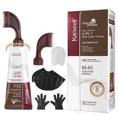 Karseell front packaging showing brown shade and easy-use benefit