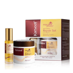 Karseell front packaging showing collagen mask and argan oil for repair