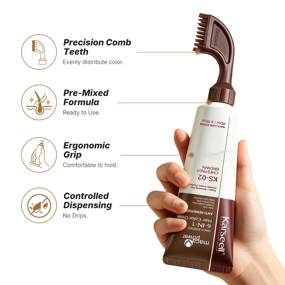 Karseell lifestyle bathroom application showing quick at-home root touch-up