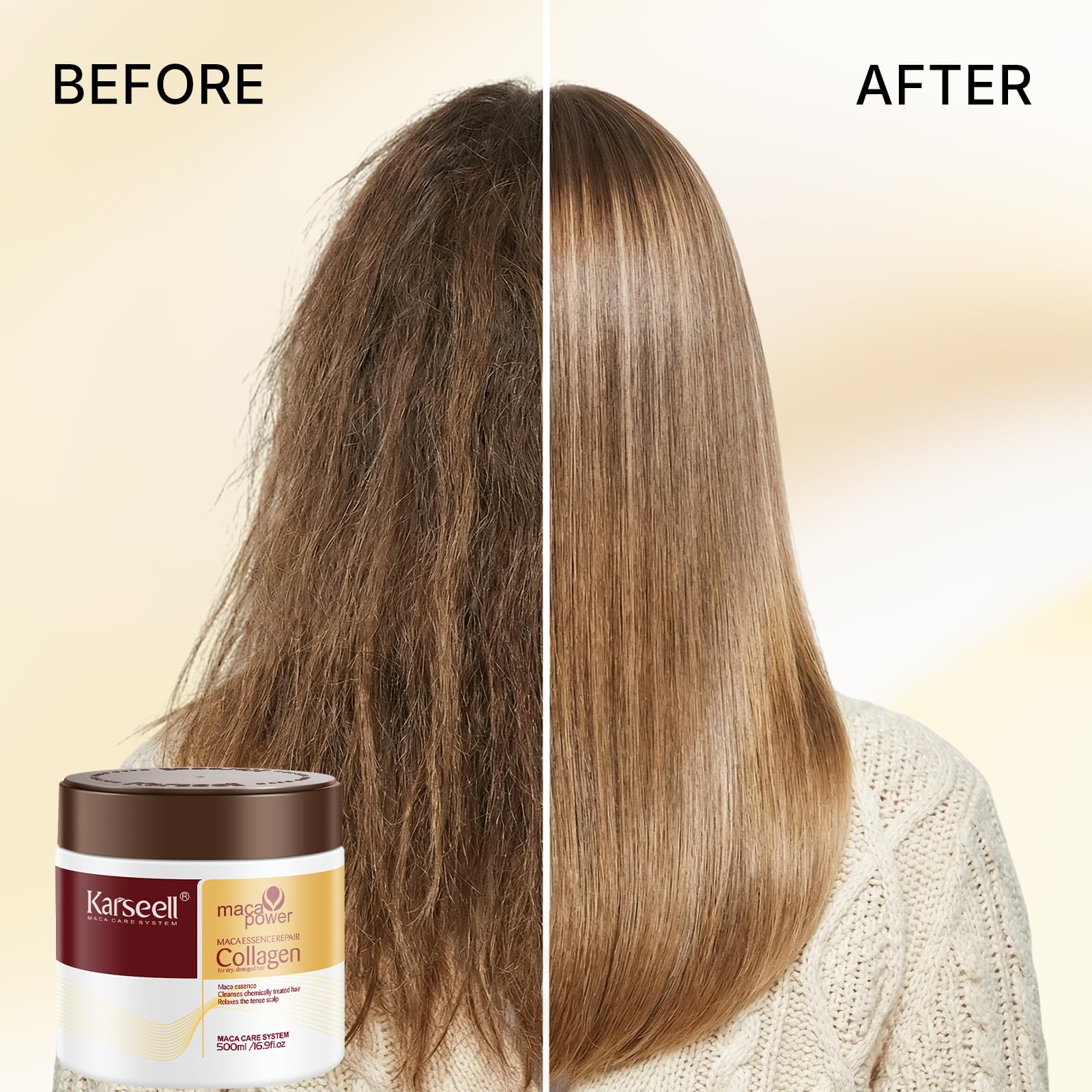 Karseell jar on bathroom shelf styled for everyday hair care routine