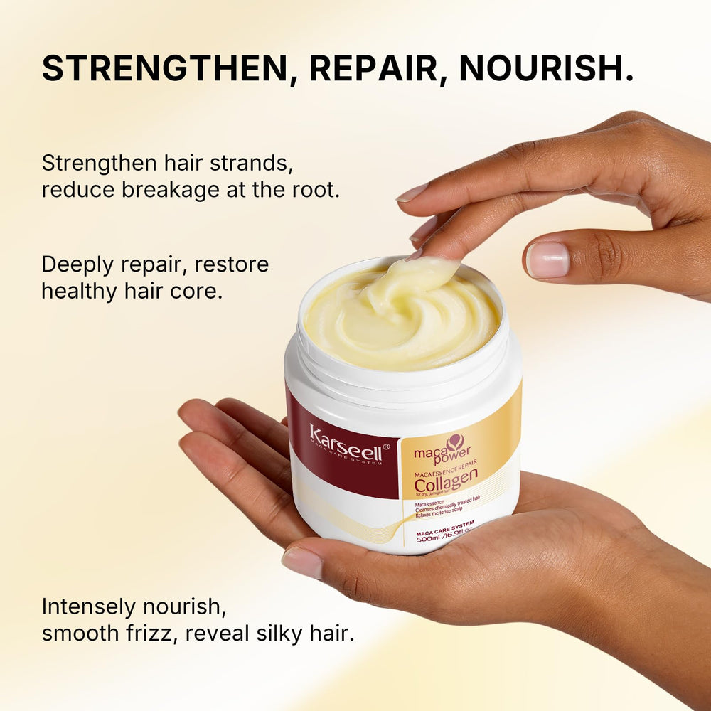 Karseell jar beside a ruler showing 500ml salon-friendly capacity