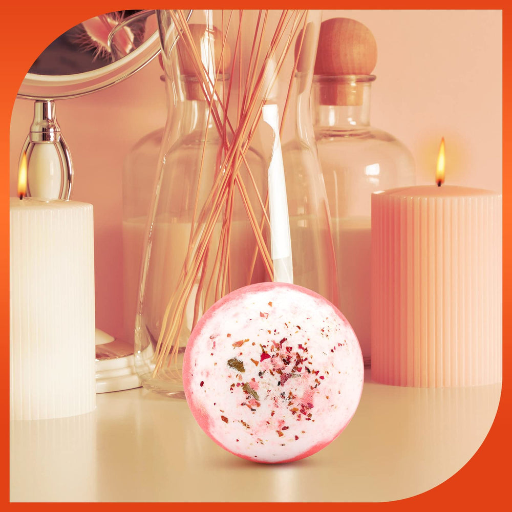 KASTU bath bombs in a bathroom setting, creating a spa-like atmosphere