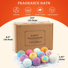 KASTU single bath bomb dissolving in tub, creating relaxing fizz