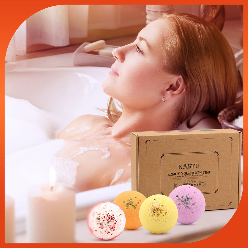 KASTU bath bomb next to coin for scale, shows compact, travel-friendly size
