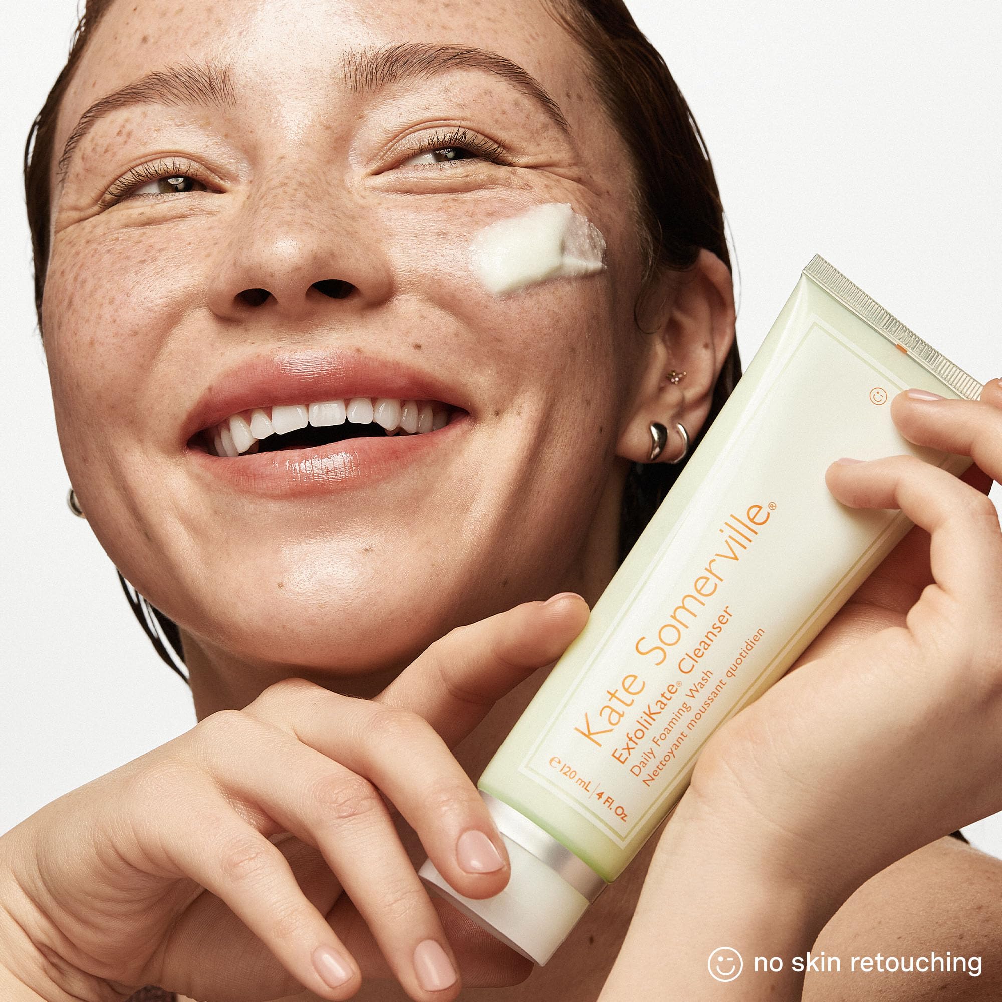 Before and after texture visual for Kate Somerville illustrating smoother skin benefit