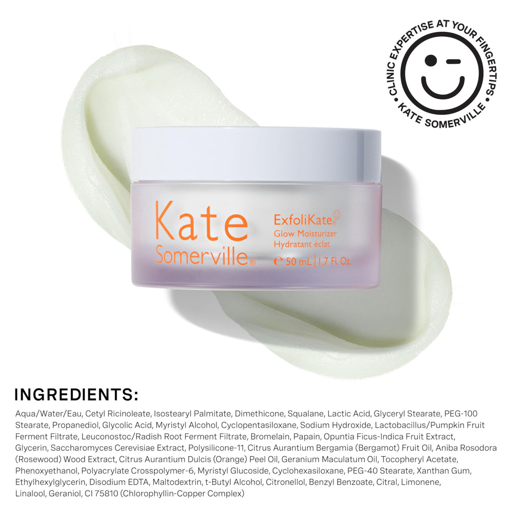 Kate Somerville on bathroom vanity suggesting daily skincare routine