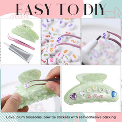 Kathfly colorful alphabet and number charms arranged for personalization