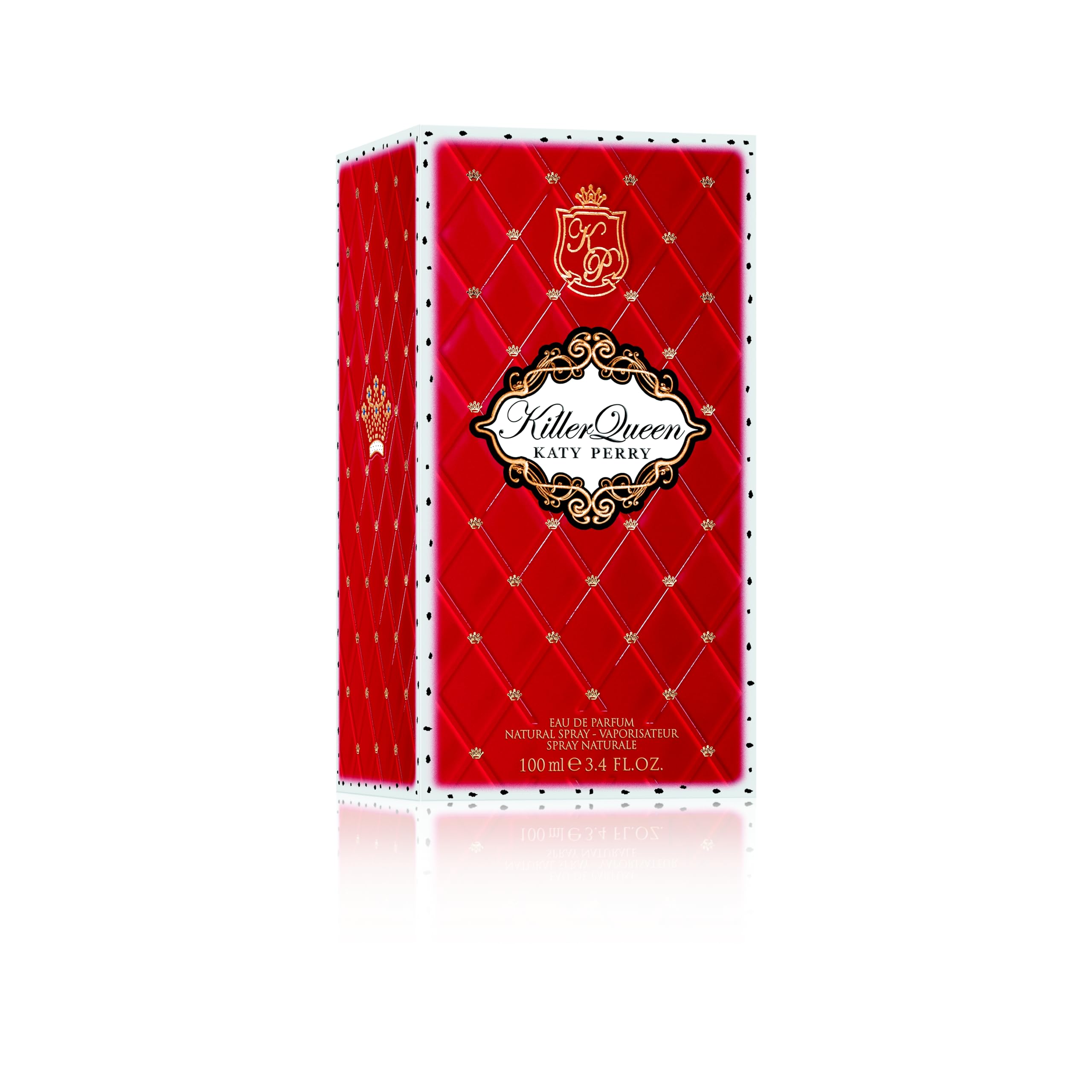 Katy Perry Killer Queen bottle texture detail emphasizing luxe finish and grip
