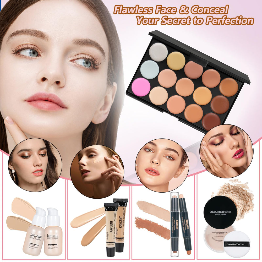 KAVCENT lipgloss, mascara and eyeliner detail for finishing touches