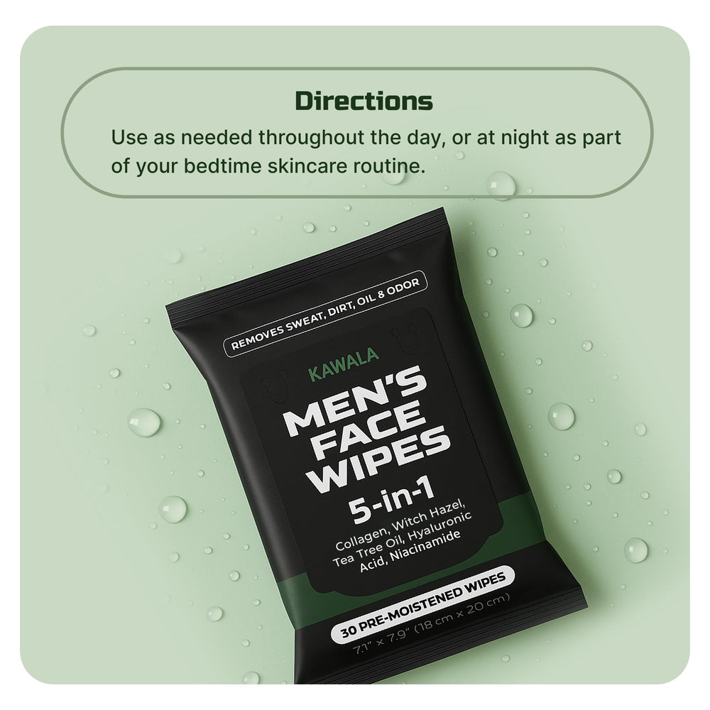 Kawala wipe being used after workout to remove sweat and oil quickly