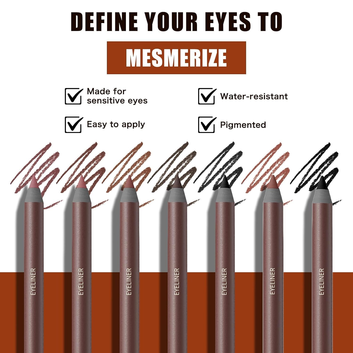 KCTAN pencils in a makeup bag highlighting portability and touch-up readiness