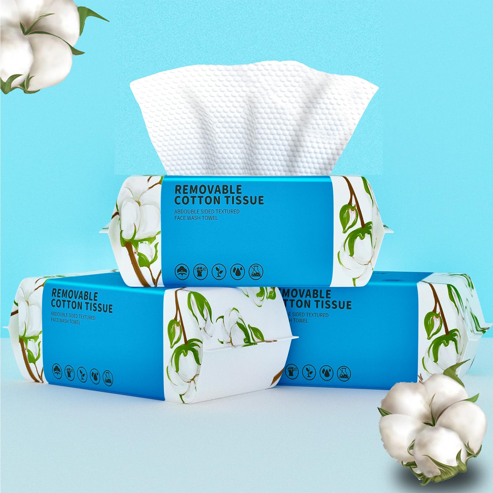 KeeiZoes front packaging showing 300-count cotton towels and portability benefit