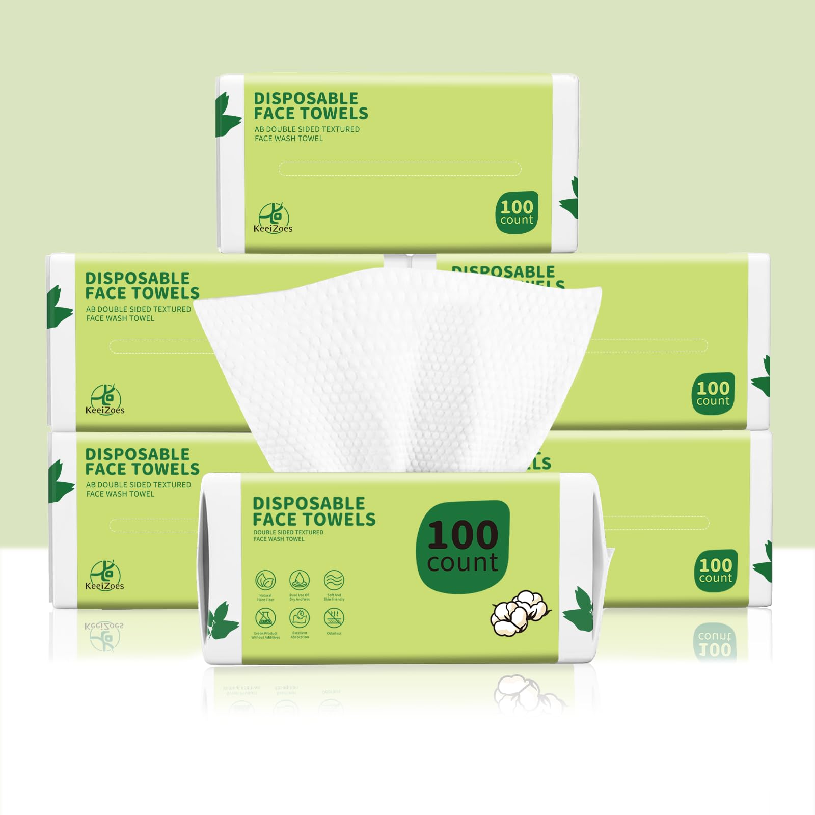 KeeiZoes front packaging showing 600-count biodegradable towels and clarity