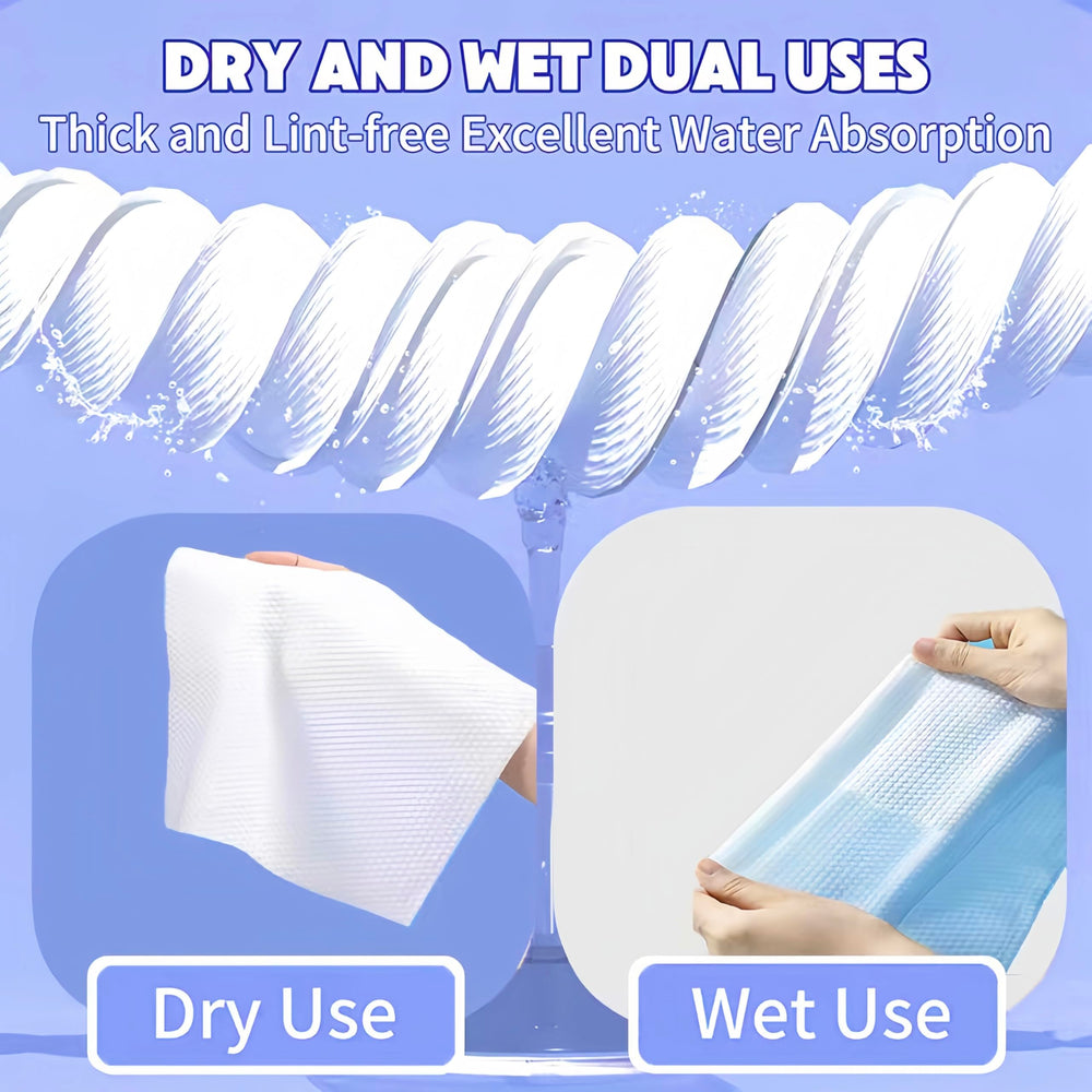KeeiZoes towel size comparison on hand illustrating compact 7.9x7.9 inch convenience
