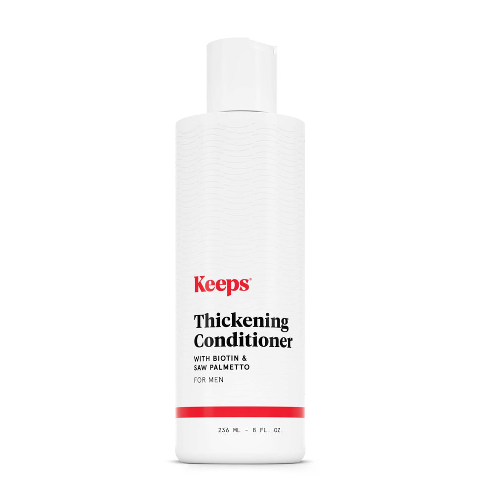 Keeps conditioner front label showing product and benefit of fuller-looking hair