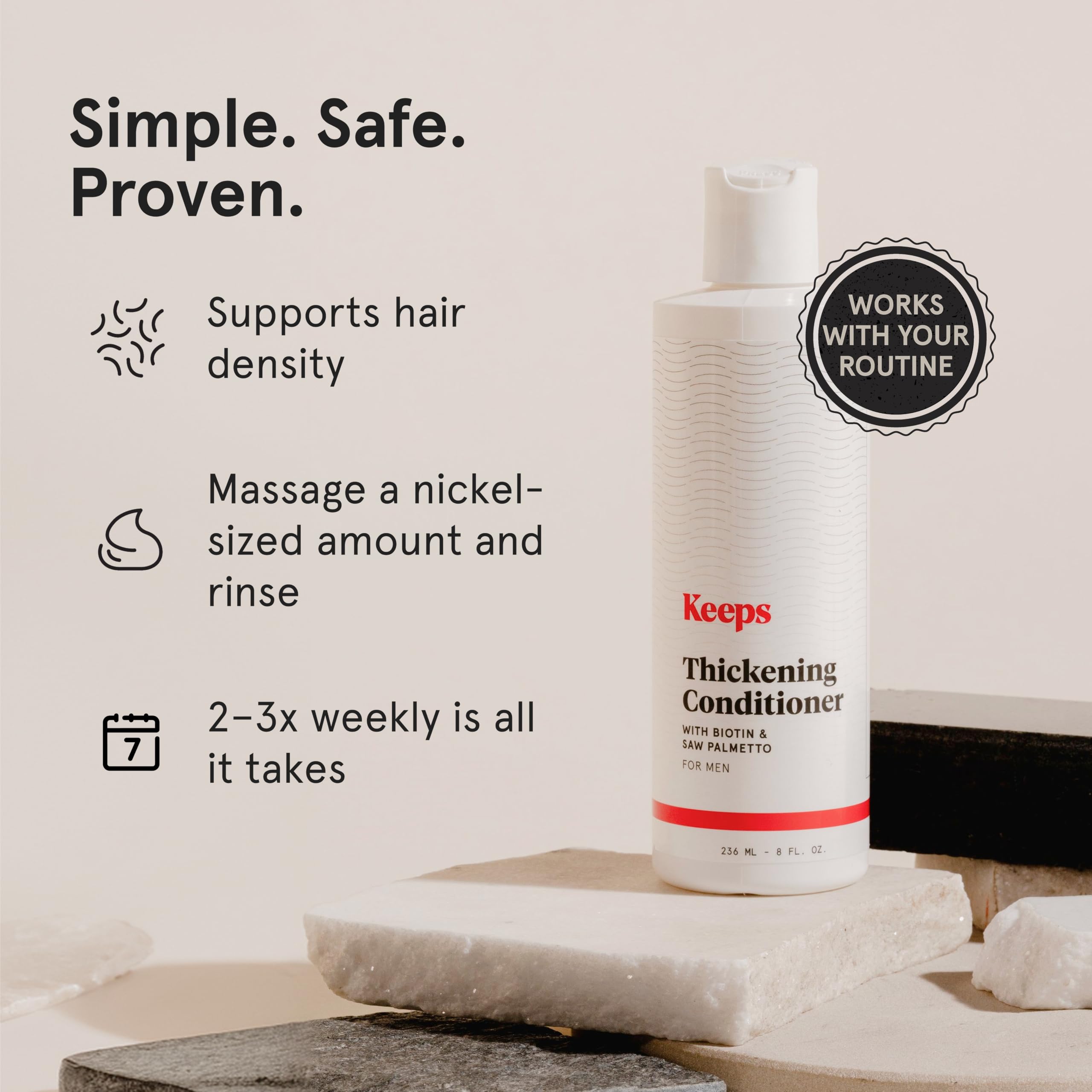 Keeps conditioner rinsing from hair ends showing reduced tangles and added body