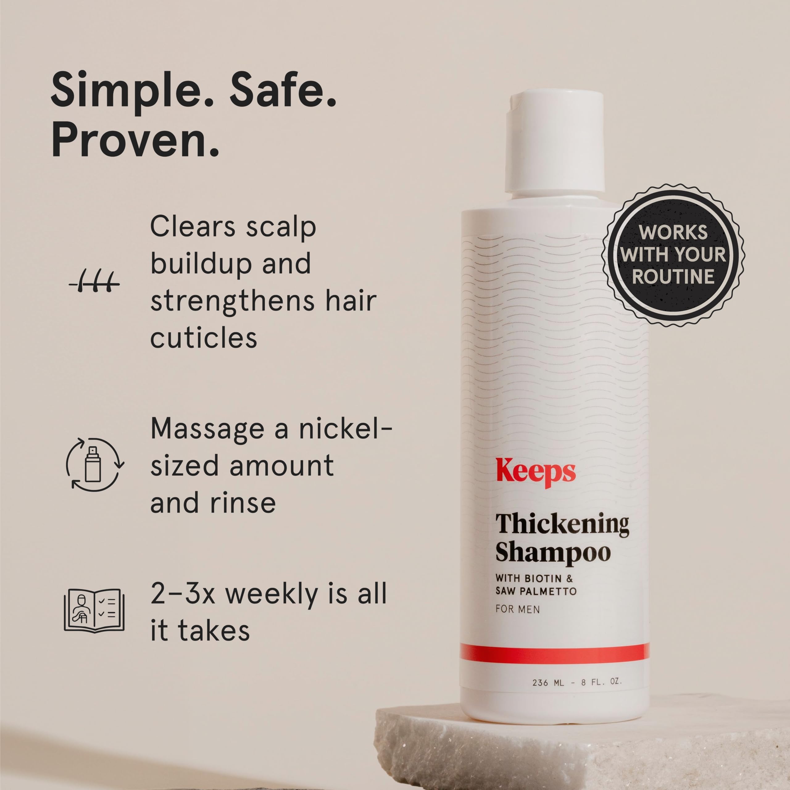 Keeps usage demonstration on wet hair for visible cleansing benefit