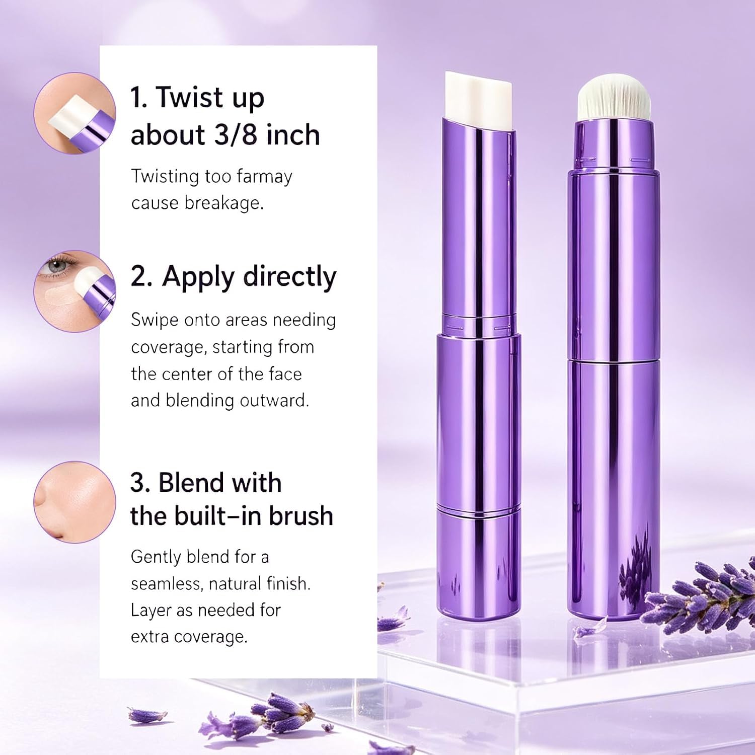 KEHOO Facelove blended on cheek area, natural-looking coverage benefit