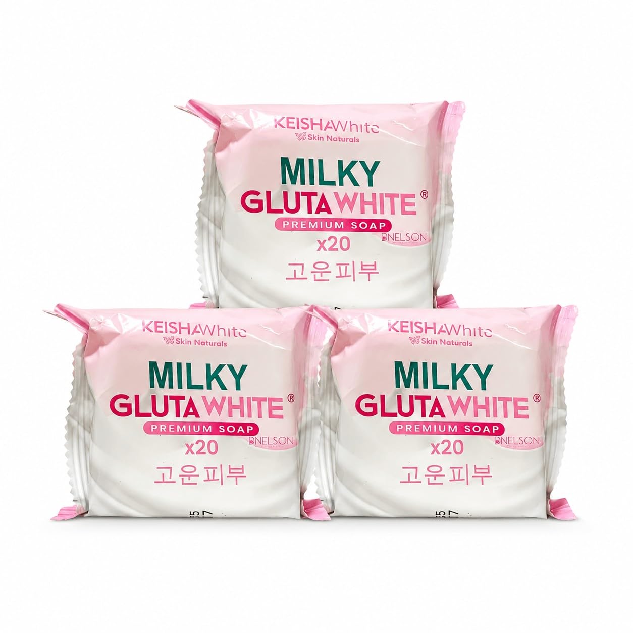 KEISHA front packaging showing three bars and benefit of long-lasting supply