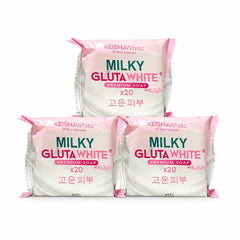 KEISHA front packaging showing three bars and benefit of long-lasting supply