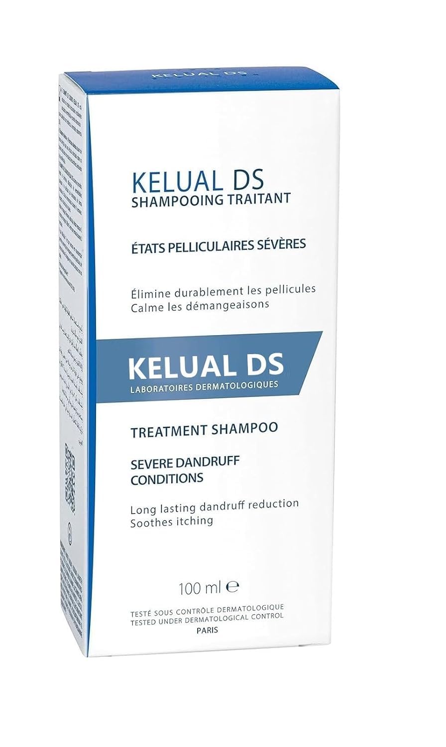 KELUAL DS being applied to scalp showing targeted treatment and soothing action