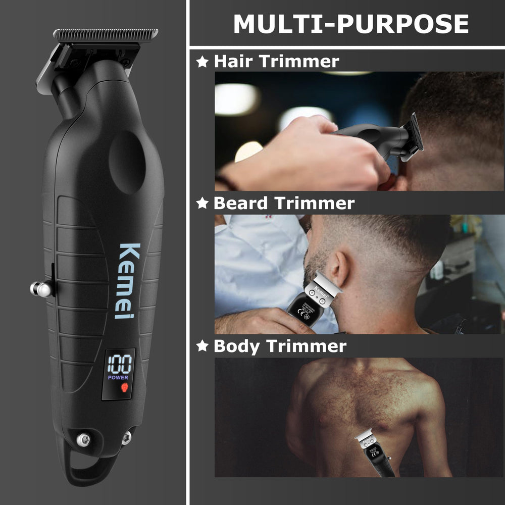 KEMEI 2293 trimming beard in use delivering clean lines and smooth clipping