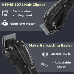 KEMEI close-up of stainless blade edge for precise, snag-free cutting benefit